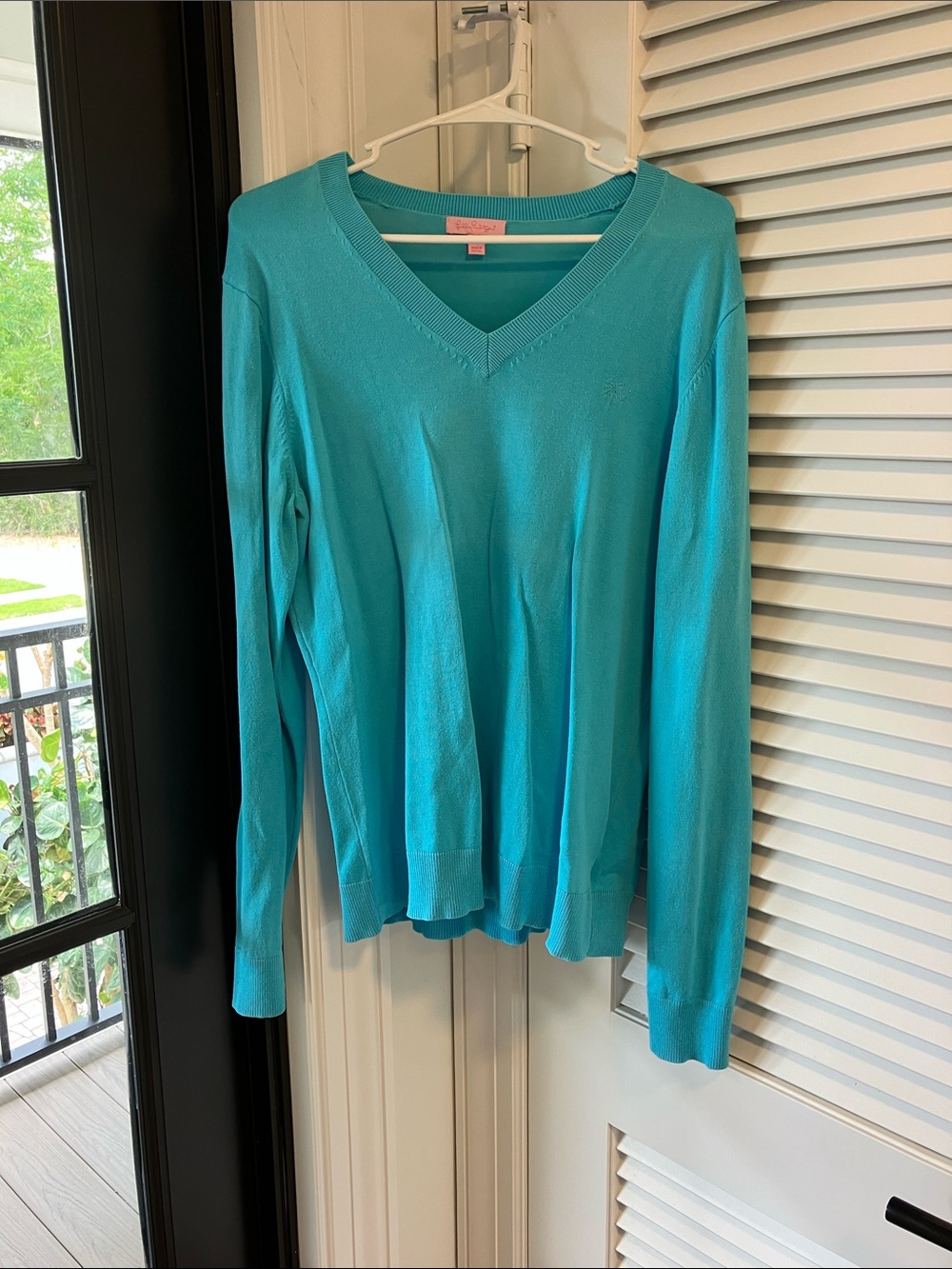 Lilly Pulitzer Turquoise V-Neck Sweater - Women's